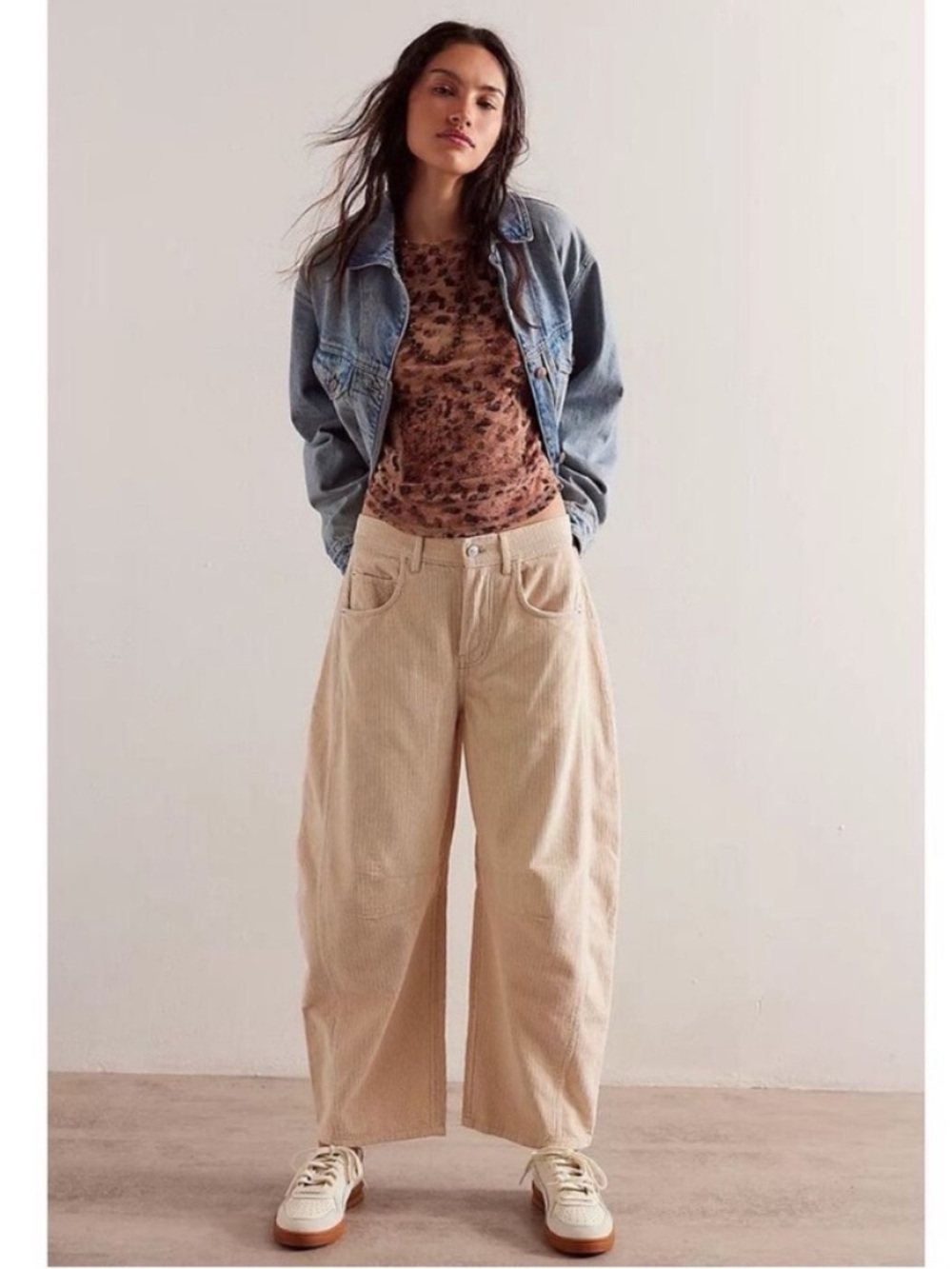 Free People We The Free Good Luck Mid-Rise Cord Barrel Jeans